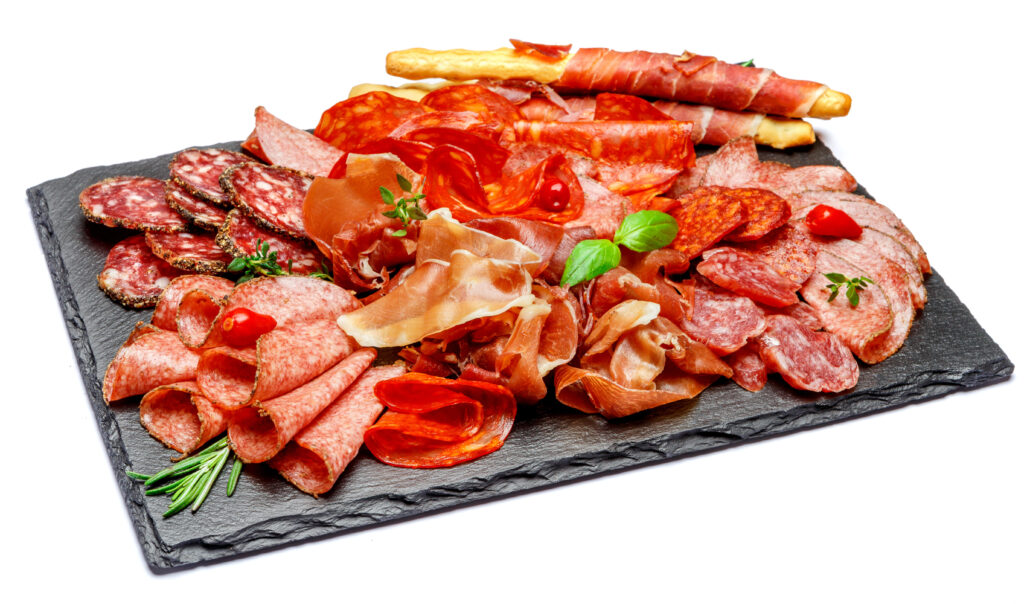 image of deli cuts on a cutting board